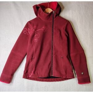 Kuhl Softshell Hooded Fleece Lined Jacket in Burgundy Size S